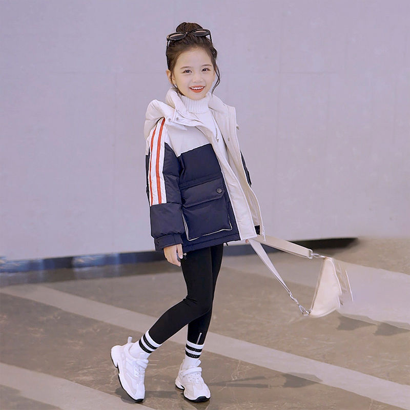 Girls' Down Jacket Winter Clothes  New Children's 90 White Duck Down Hooded Jacket Large Children's Winter Clothes Thickened