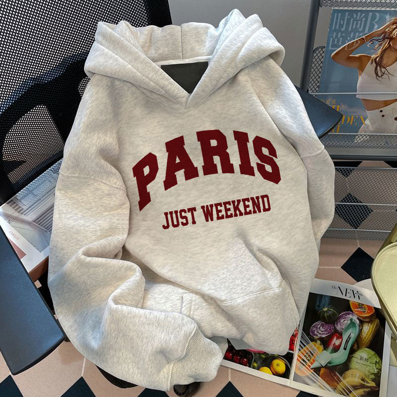 Heavyweight pure cotton silver fox velvet American trendy letter hooded sweatshirt for men and women in autumn and winter hot style loose lazy style jacket