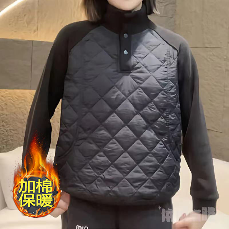 洋氣大方高檔衛衣2023爆款加絨厚款網紅年輕外穿遮肚顯瘦打底衫潮
