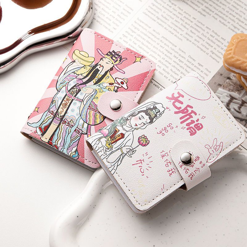 Cartoon card holder, cute, high-end, personalized, large-capacity card slot, ultra-thin, anti-magnetic, compact, demagnetized, bank card, document, anti-theft