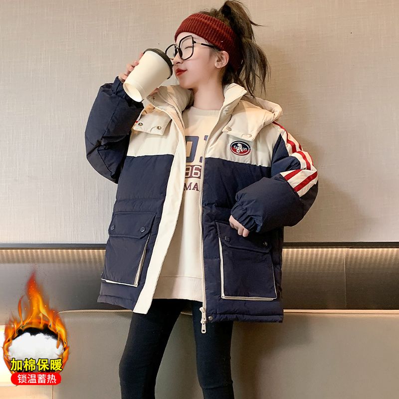 Girls' Down Jacket Winter Clothes  New Children's 90 White Duck Down Hooded Jacket Large Children's Winter Clothes Thickened