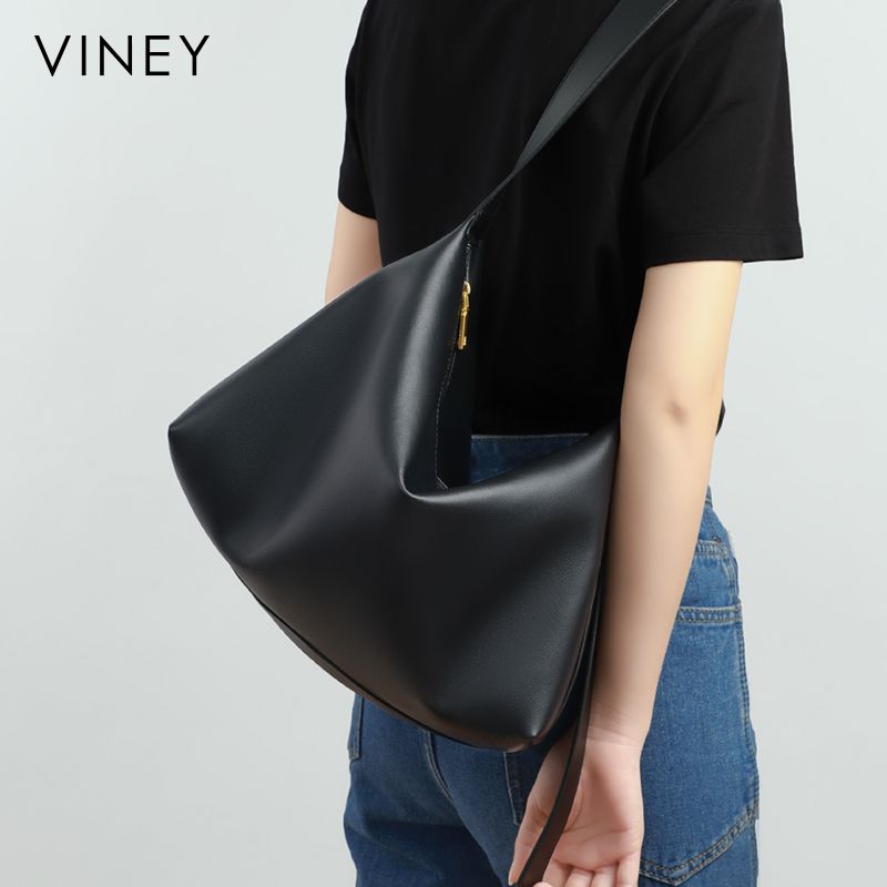Viney真皮包包女新款斜挎包大容量高级感通勤托特包法式小众