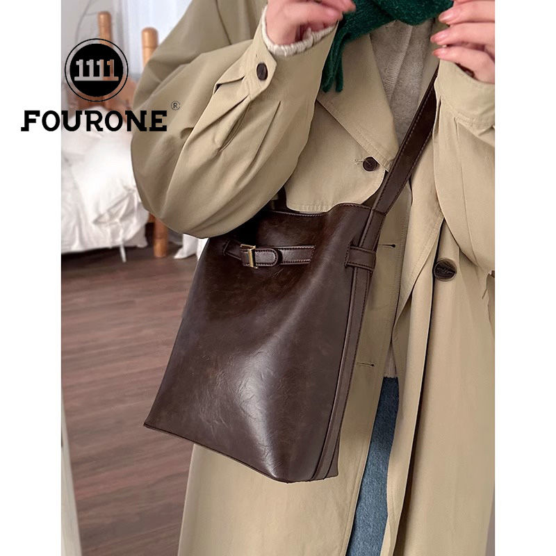 Large-capacity armpit bag for women new fashion retro bucket bag high-end commuter shoulder bag