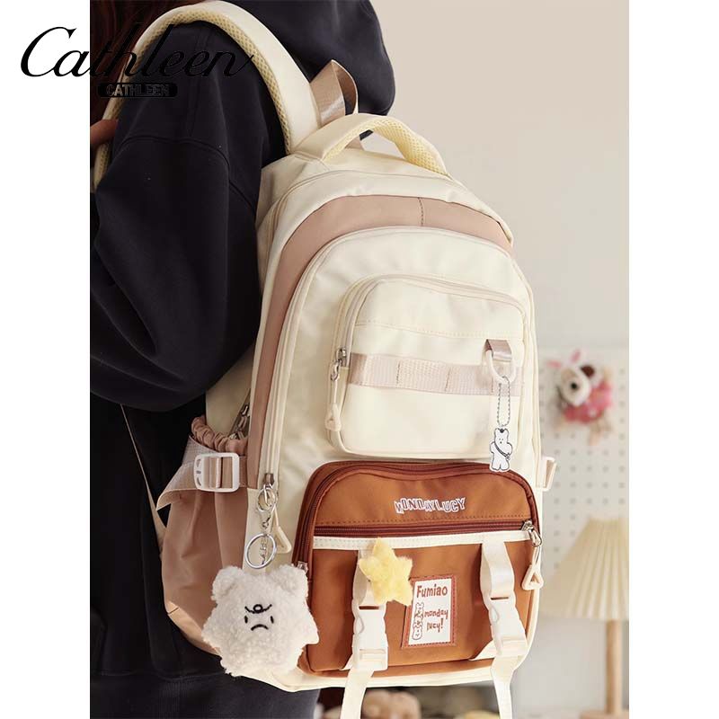 High-looking Japanese schoolbags, large-capacity contrasting color backpacks for junior high school students, versatile computer backpacks for college students