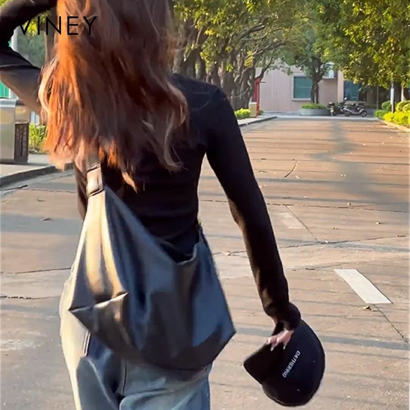 Viney genuine leather bag for women 2023 new crossbody bag large capacity high-end commuter tote bag French niche