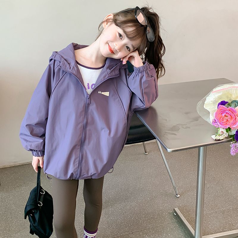 Girls' Jackets Autumn Clothing 2024 New Style Children's Spring and Autumn Style Little Girls Sports Thin Tops Trendy