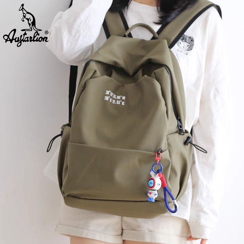 AUGTARLION army green forest style casual style backpack school bag junior high school student male college student backpack female