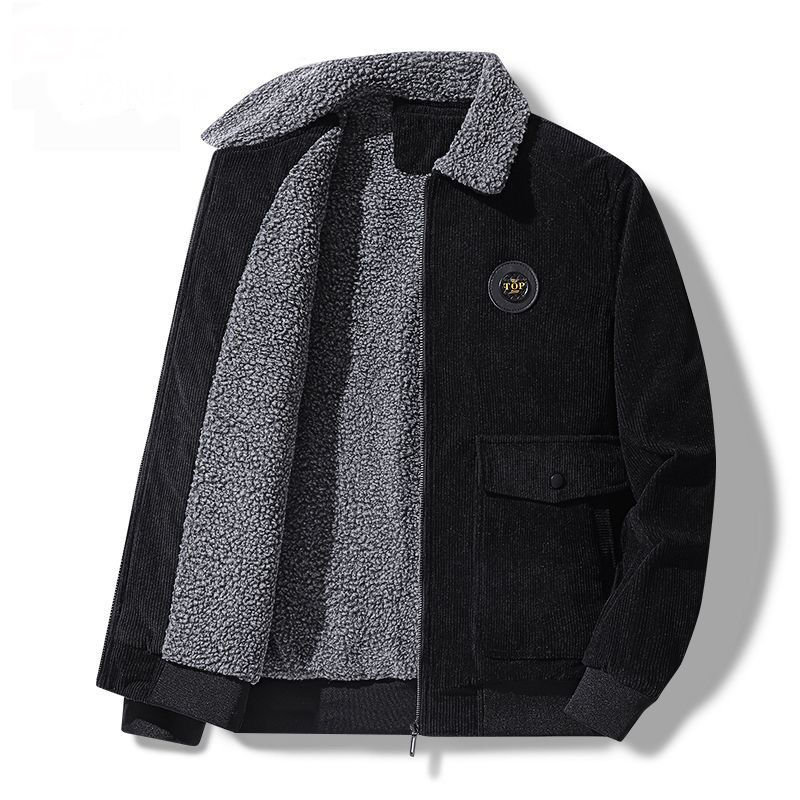 Capispalla da uomo per lavoro primaverile e autunnale, casual caldo con colletto in velluto, taglie forti, ampio e sottile, velluto a coste_voghion.com