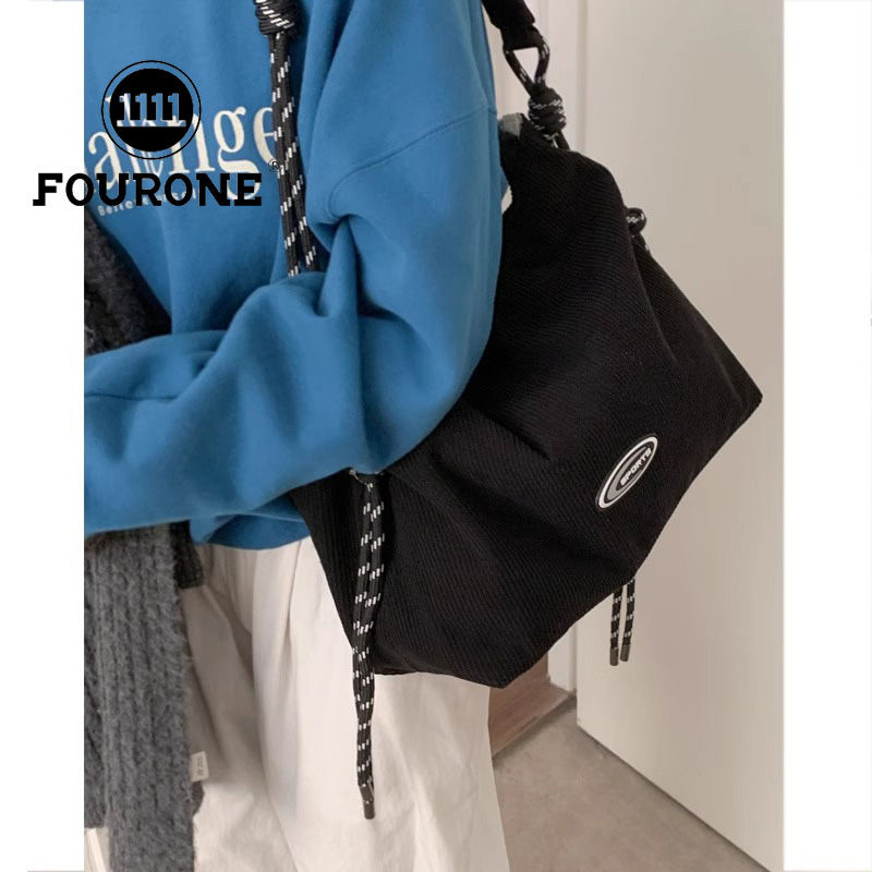Large-capacity armpit bag for women new fashion corduroy shoulder bag college student crossbody tote bag