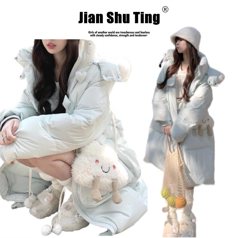 THETURE 原創海鹽大福長款超好看棉服女小個子冬季設計感麵包服