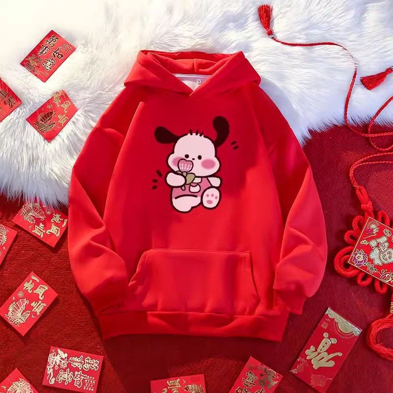 New hot style sweatshirts for boys and girls with Chinese style printing 2024 Year of the Dragon zodiac year for older children plus fleece tops