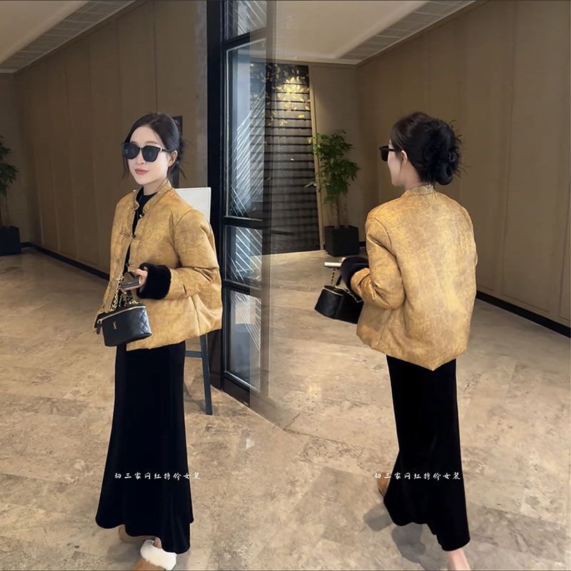 復古盤扣新中式國風新款大衣秋冬季棉衣外套冬裝棉襖子棉服女裝潮