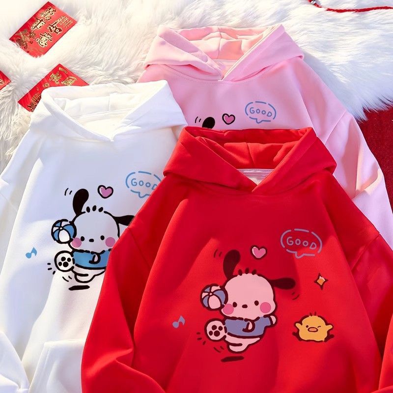 2024 Year of the Dragon, the new hot style New Year sweatshirt, hooded, velvet and thickened, boys and girls, medium and large children, versatile and trendy