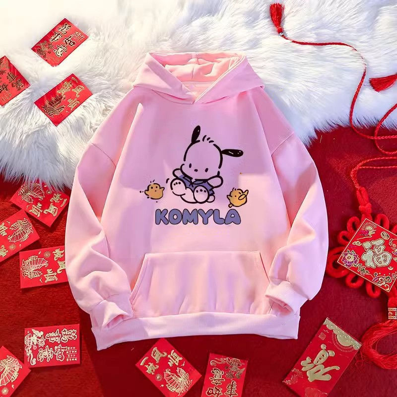 Autumn and winter velvet thickened sweatshirt niche new medium and large children 2024 zodiac year of the dragon cute printed top trend