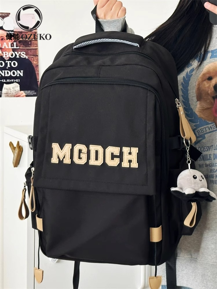 School bag female ins college student large capacity backpack junior high school student Japanese retro all-match backpack male