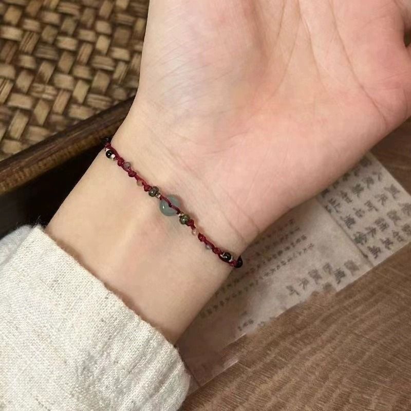 「琳琅玉緋」新中式手鍊手工編織紅繩情侶ins小眾設計古風手鍊