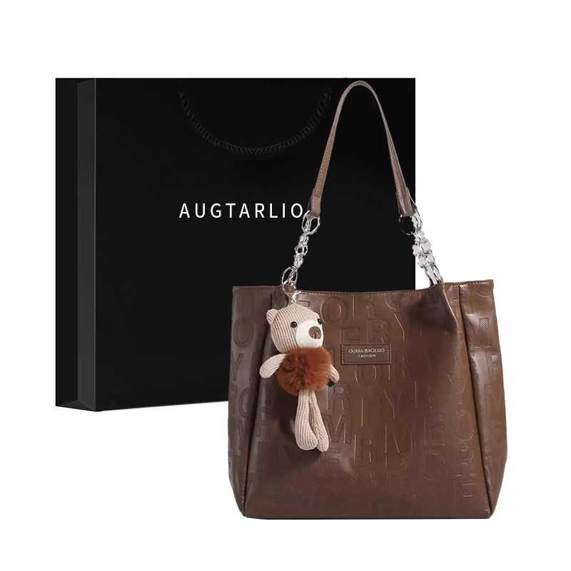 AUGTARLION light luxury French travel outing fashion retro texture portable shoulder bag fashionable large capacity bag