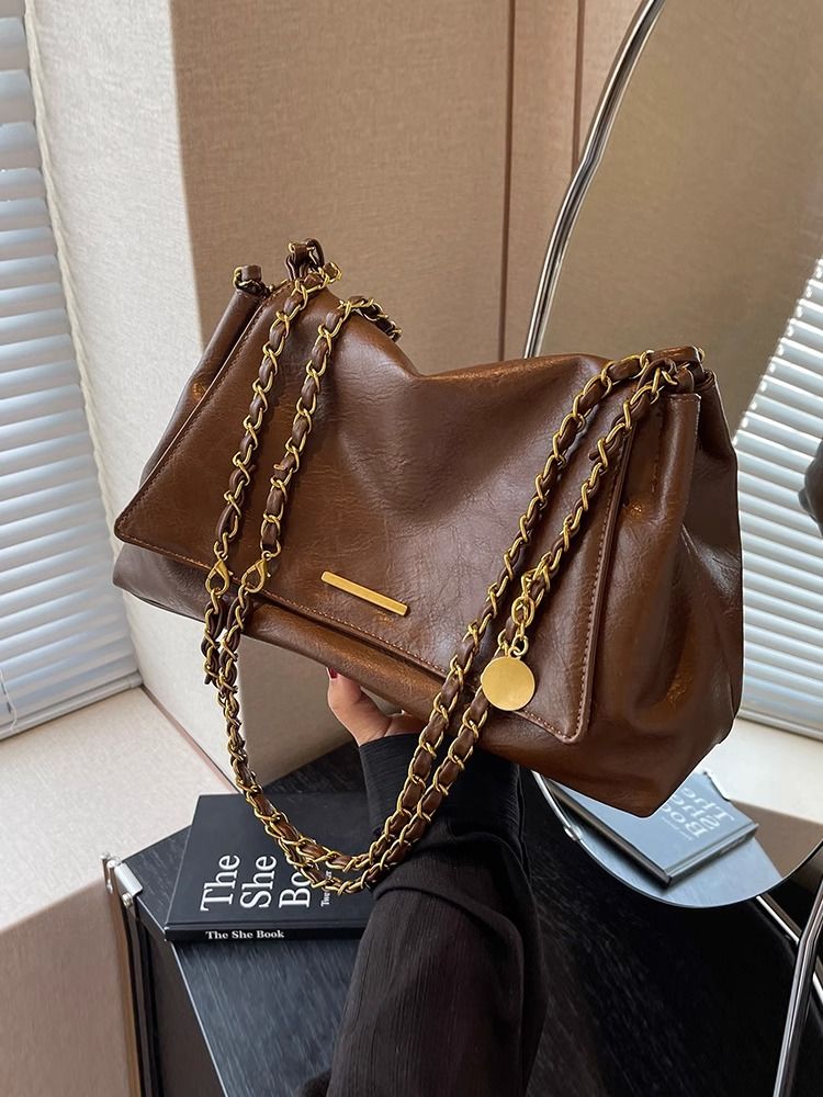 Bags for women 2023 new autumn and winter high-end fashion retro shoulder bag large capacity commuter crossbody chain bag