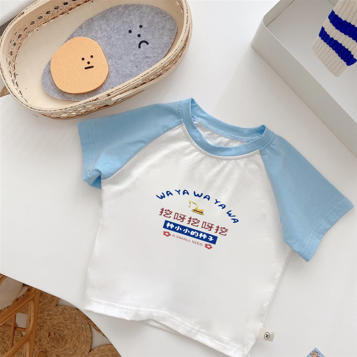 在大大的花园里~2024夏季装新款儿童短袖宝宝洋气男童女童韩版T恤