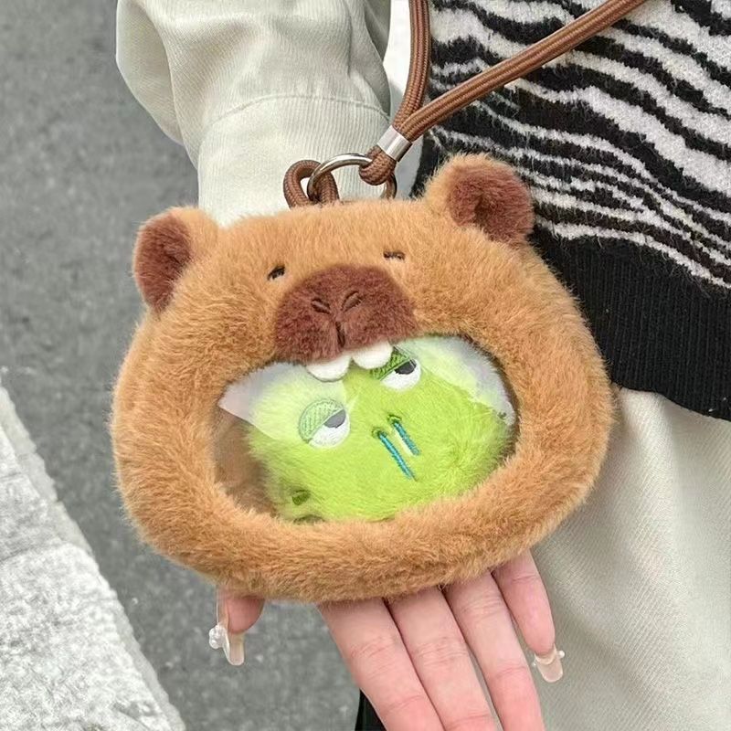 Cute Capybara Bag Plush Small Bag Capibara Coin Purse Student Headphone Bag Coin Storage Bag Good-looking