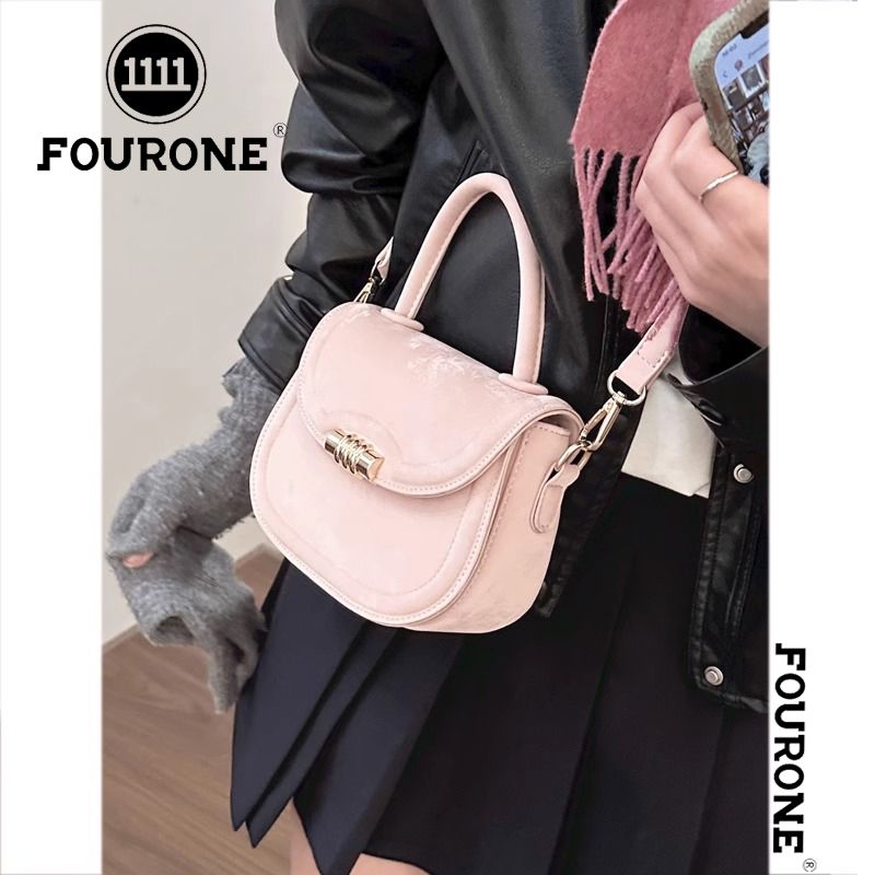 Versatile ins crossbody bag for women, new trendy Korean pink saddle bag, high-end handbag