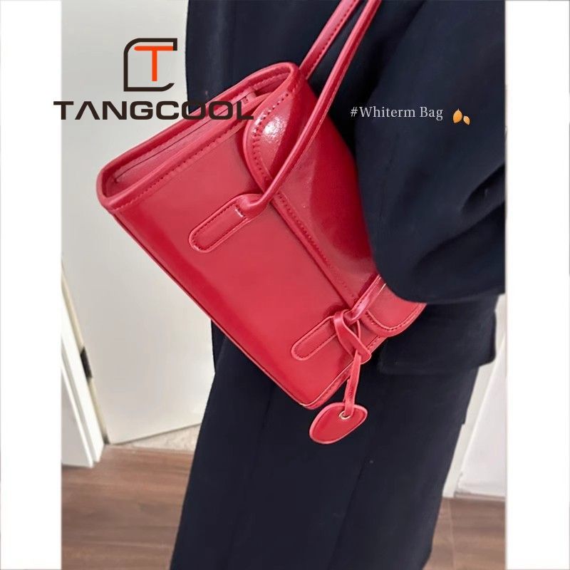 Korean niche underarm bag women's new autumn and winter trendy retro red briefcase large capacity commuter bag