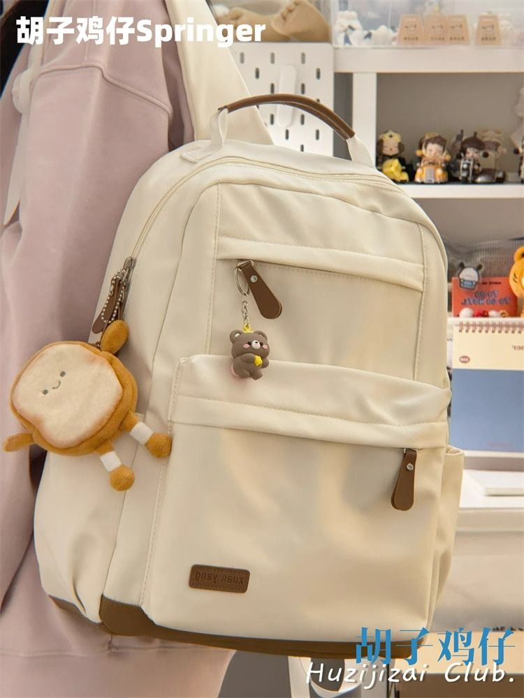 书包女双肩包日系复古旅行背包时尚通勤电脑包少女学生上课书包