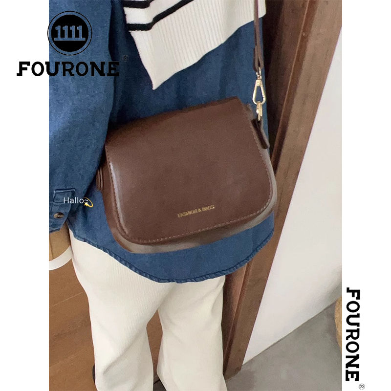 French retro crossbody small bag women's new shoulder bag fashionable and versatile ins casual saddle bag