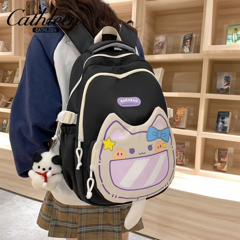 凯思琳高颜值时尚休闲护脊幼儿园新韩版猫咪大容量多隔层轻便背包