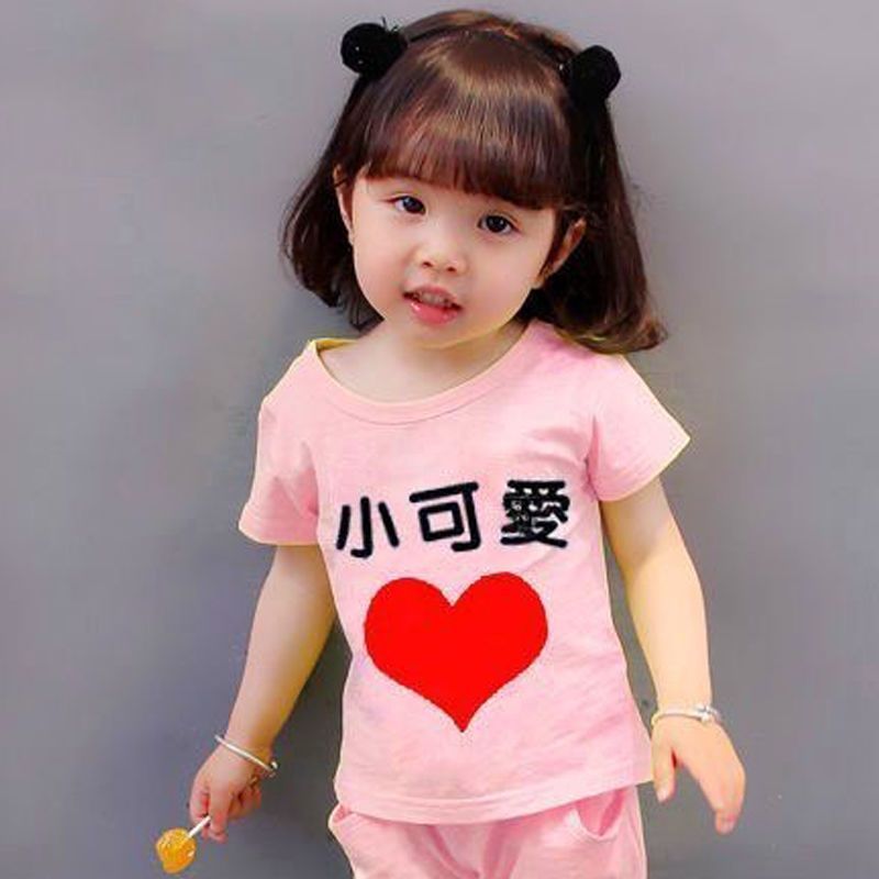 纯棉女童T恤小孩夏装0-1-2-3-4岁女宝宝夏季短袖儿童装新款潮