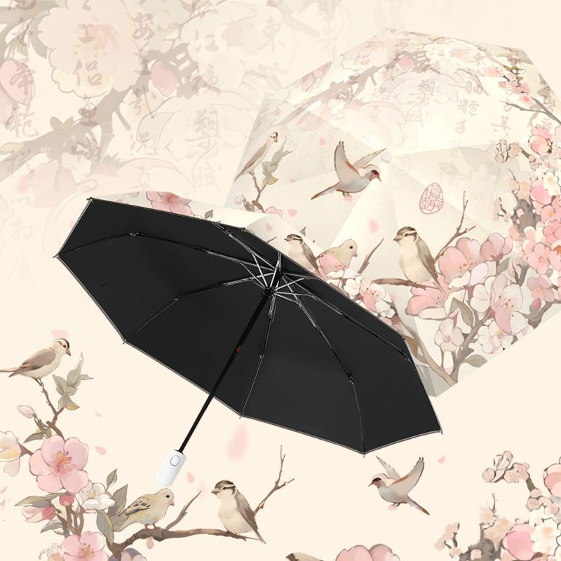 桃花集新中式雨伞女晴雨两用遮阳伞防晒防紫外线太阳伞折叠晴雨伞