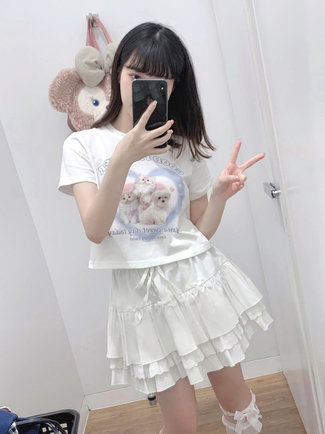 2024 Xingyue Tonkotsu Confession Love Letter Pure White Cake Skirt Lace Cute Ballet Style Niche Skirt for Women