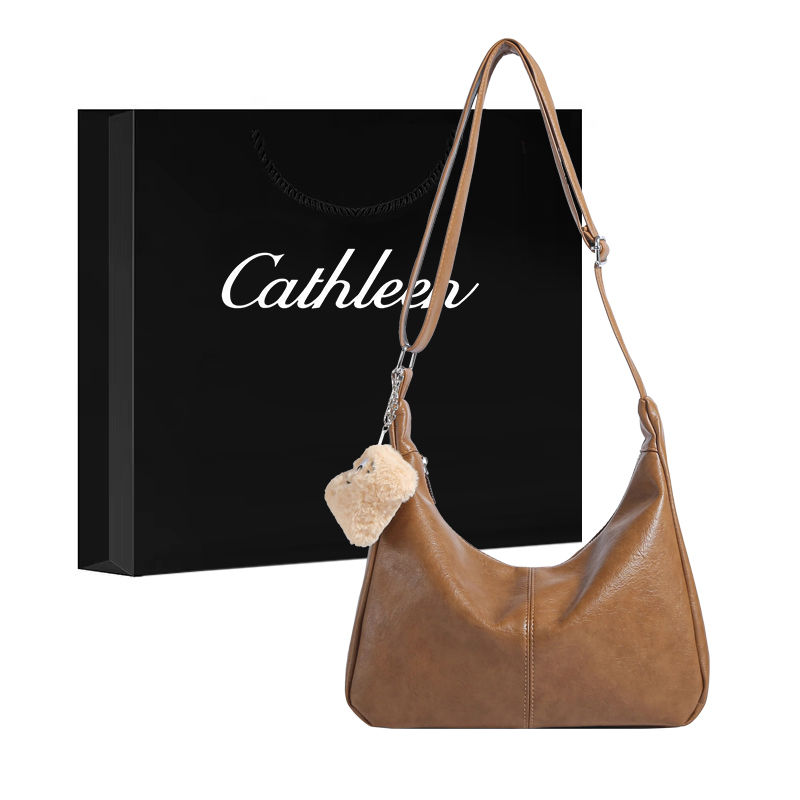 Kathryn brown crossbody bag, fashionable shoulder bag, large capacity, fashionable, high-end, good-looking, versatile crossbody bag
