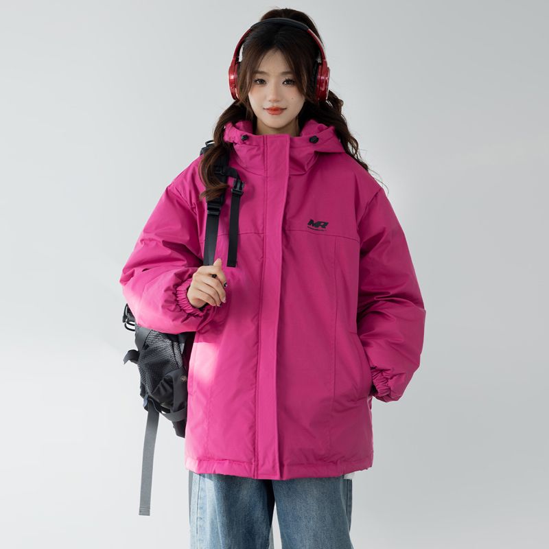 衝鋒衣棉服冬季加厚保暖棉衣運動連帽寬鬆休閒慵懶風小個子外套女