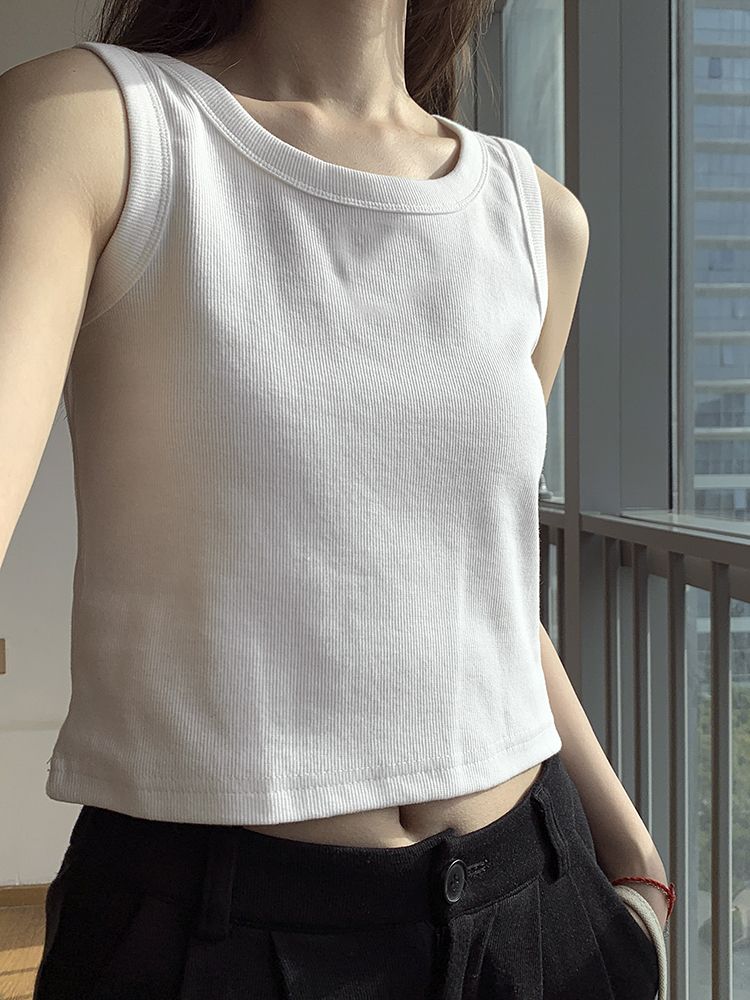 白色小背心春秋季西裝內搭打底無袖吊帶女ins辣妹短款上衣夏外穿