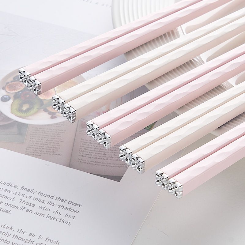 新款防滑家庭合金筷子家用创意简约套装高档一人一双筷子高端