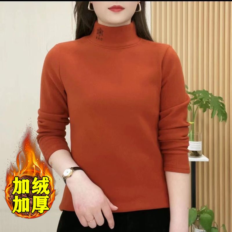 2023冬季新款時尚洋氣純色女士衛衣百搭寬鬆顯瘦減齡媽媽裝打底衫