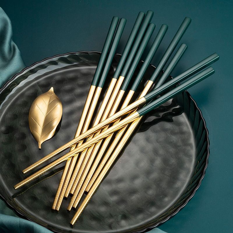 304不锈钢筷子家用食品级筷子防滑防霉耐高温高档筷子尖头铁快子