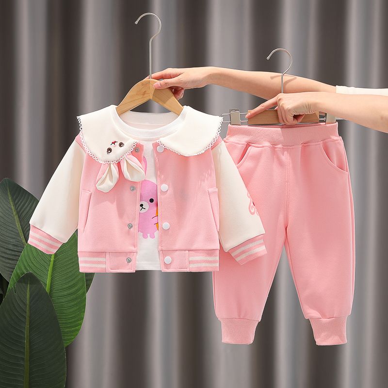 女童秋季套裝兒童洋氣兩件套寶寶衛衣長褲網紅童裝2024秋裝新款