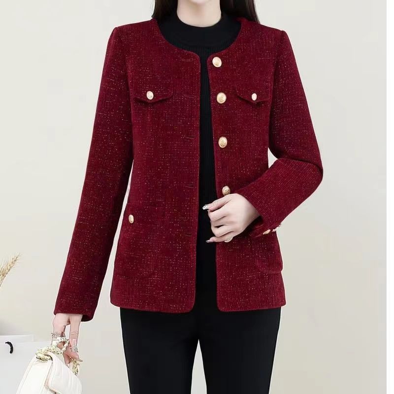 Thick quilted small fragrant jacket for women  winter new style small temperament versatile slimming warm top