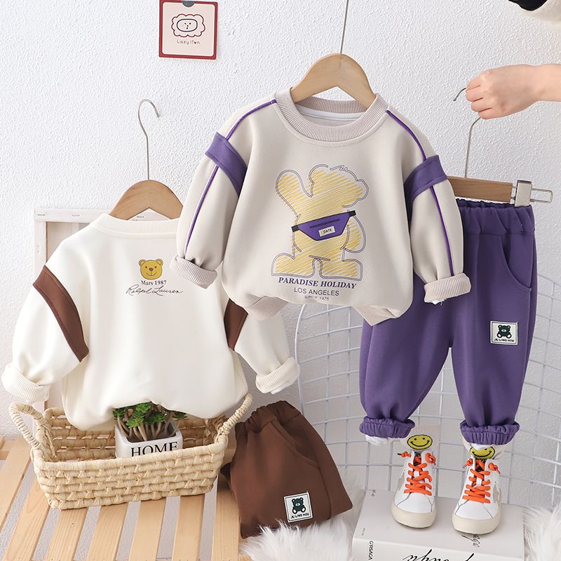 童裝男童裝洋氣休閒衛衣套裝寶寶春秋季兩件套洋氣嬰兒童衣服潮款