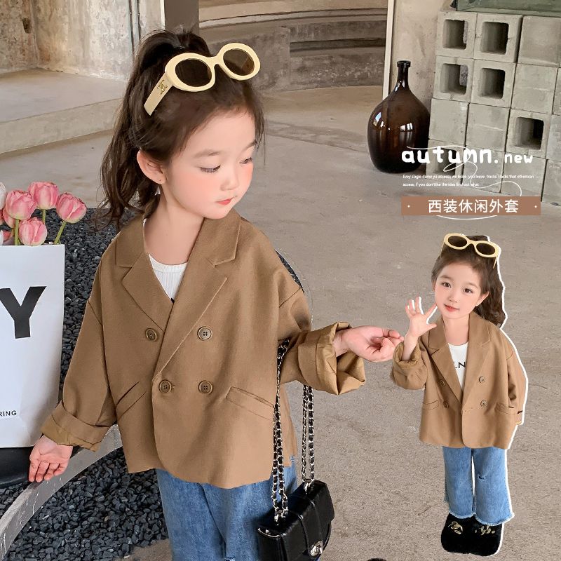 Little girl's spring and autumn coat, fashionable, young children's clothing, girl's suit, autumn 1 top clothes 2 trendy 3 years old 4