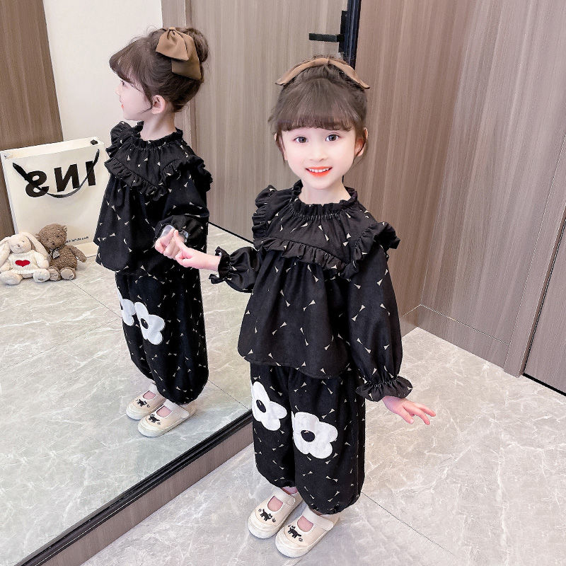 Girls internet celebrity suit spring and autumn 2024 new style Korean fashion baby children's clothes children's clothes spring loose clothes