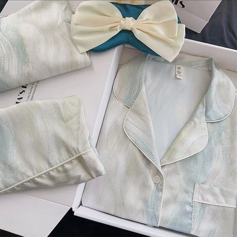 Pajamas for women spring and autumn pure cotton long-sleeved student cute plus size home wear summer 2024 new two-piece suit