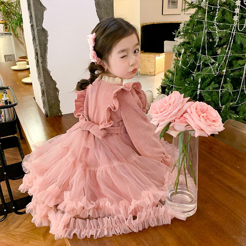 Princess dress girls spring wear 2024 new children's wear spring style dress baby dress little girl skirt