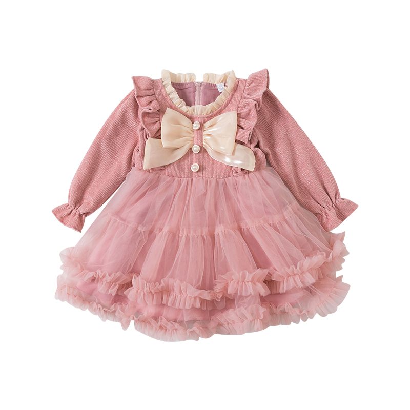 Princess dress girls spring wear 2024 new children's wear spring style dress baby dress little girl skirt