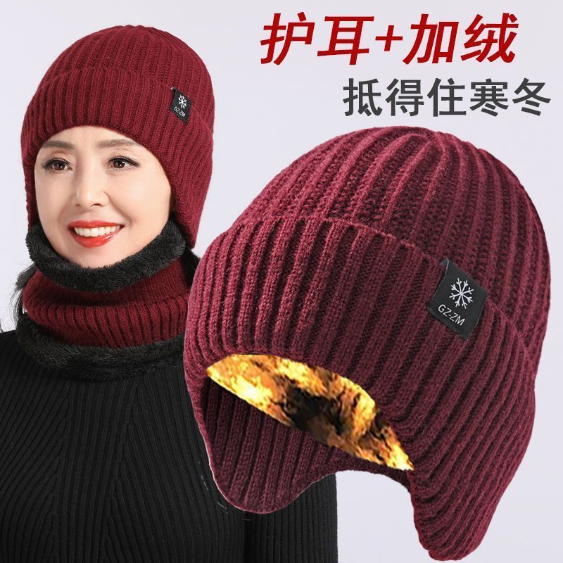 中老年人帽子女防寒護耳加絨加厚保暖奶奶婆婆老人媽媽棉帽秋冬季