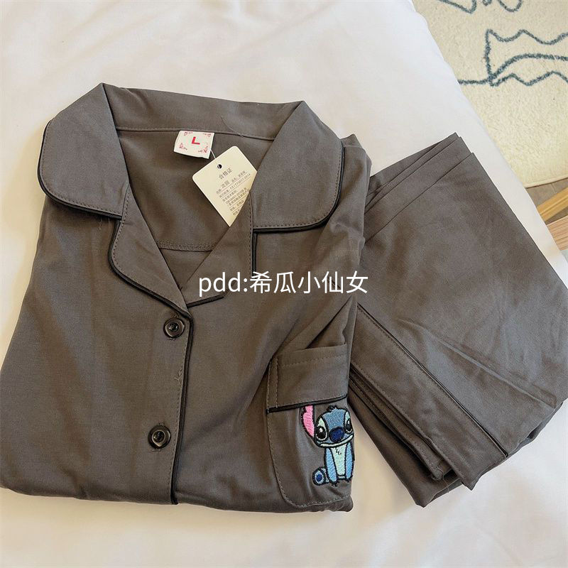 史迪仔睡衣女春秋新款長袖長褲ins風日系學生宿舍居家服套裝外穿