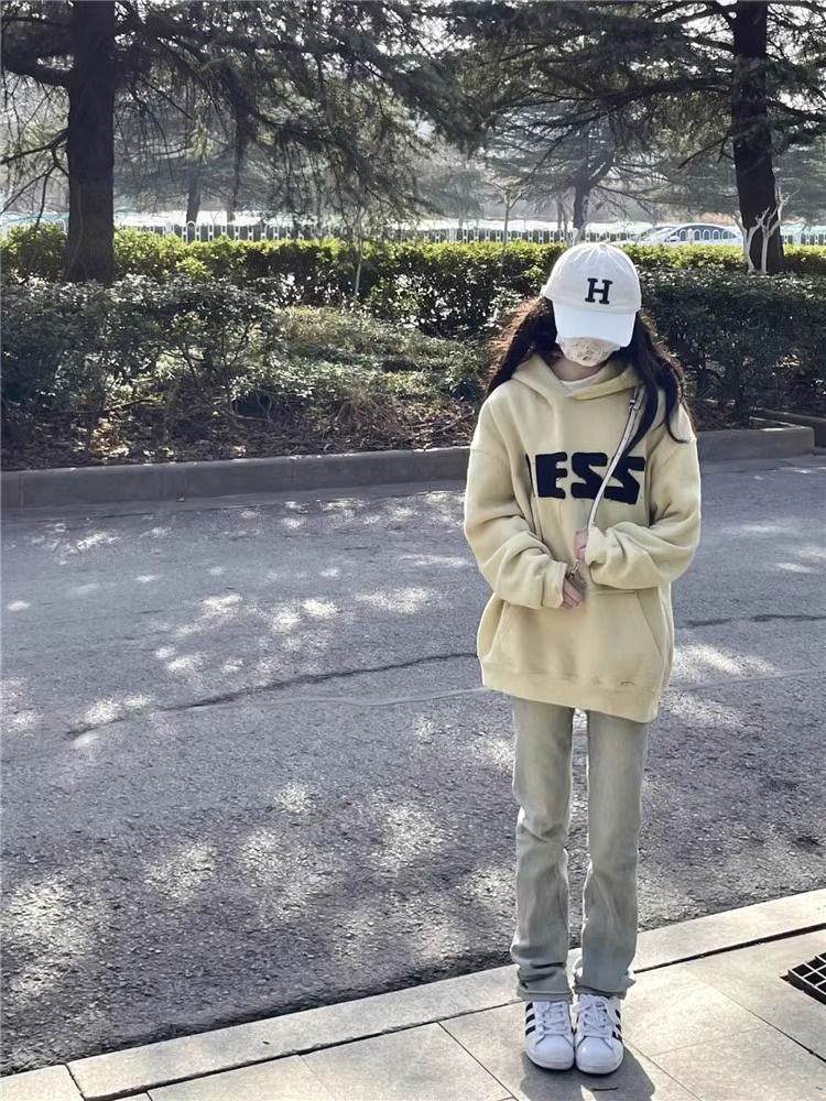 黃泥染淺色直筒牛仔褲女春秋新款高腰顯瘦煙管拖地褲子ins高街潮