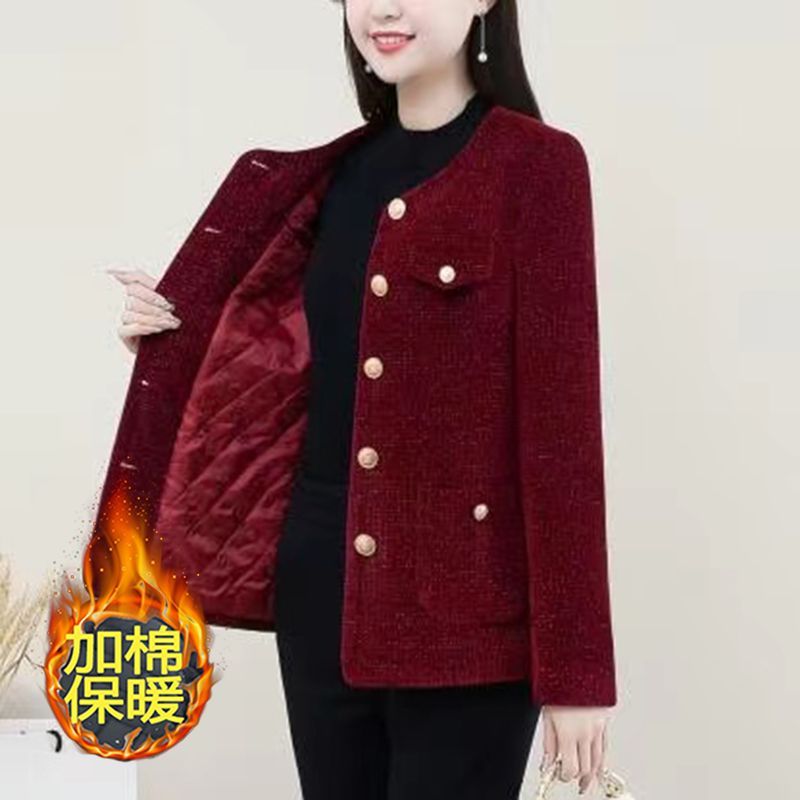 2024 new style fashionable small fragrant jacket for middle-aged women, short style, versatile and small jacket tops